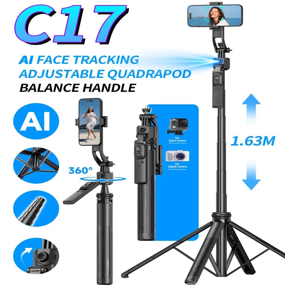 Trépied Selfie Intelligent 5-en-1 avec Suivi Automatique