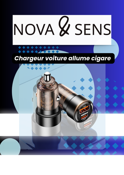 Chargeur voiture rapide 75W – Walking Fast Car Charger (USB-A + USB-C)