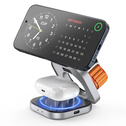 Station de Charge Magnétique 3-en-1 Pliable