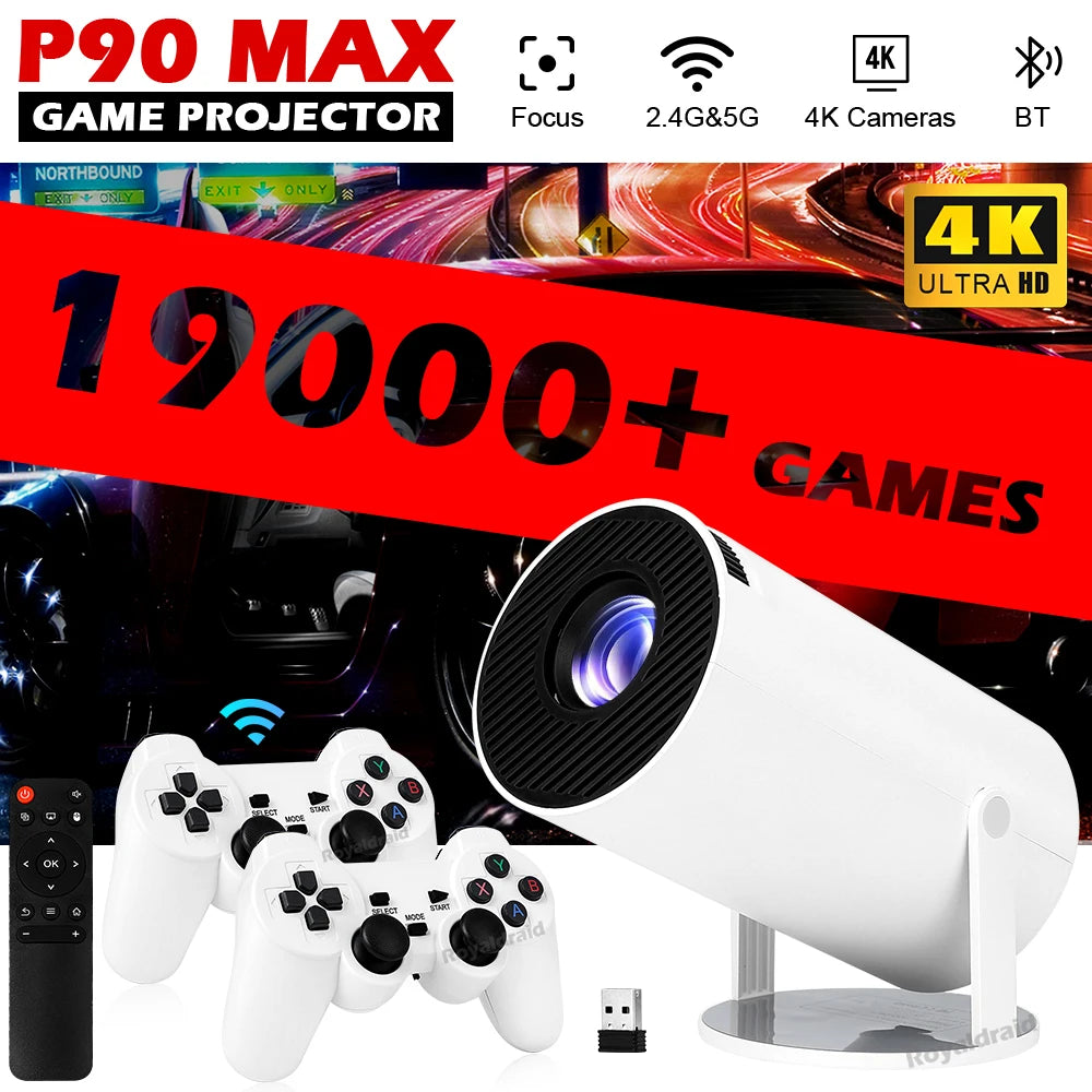 P90 MAX Vidéo projecteur gaming 4K + 19000 jeux