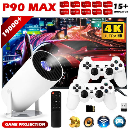 P90 MAX Vidéo projecteur gaming 4K + 19000 jeux