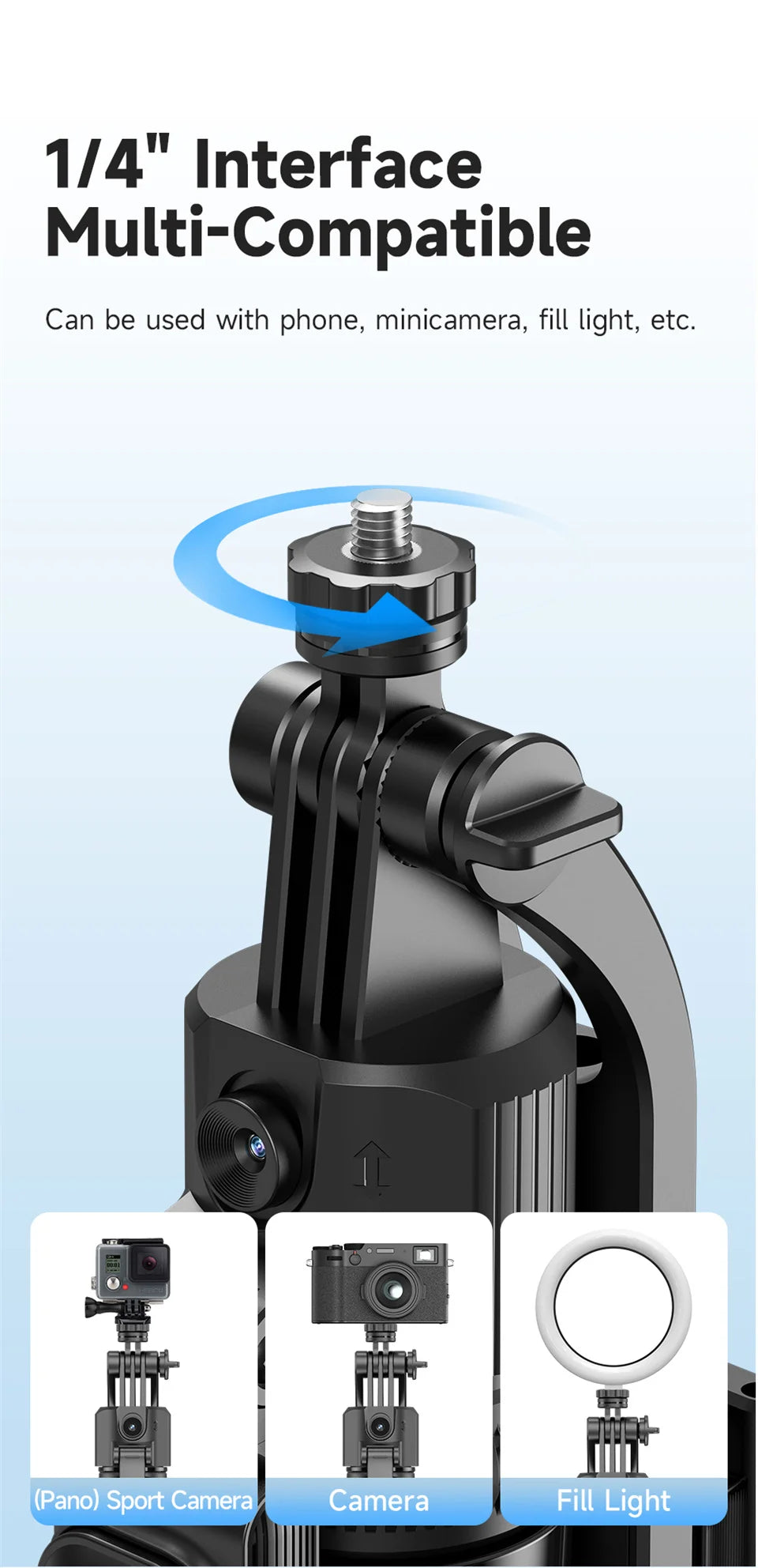 Trépied Selfie Intelligent 5-en-1 avec Suivi Automatique