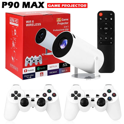 P90 MAX Vidéo projecteur gaming 4K + 19000 jeux