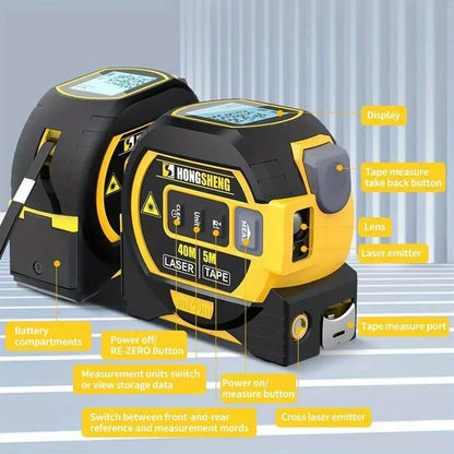 Mètre Laser 3-en-1 Professionnel
