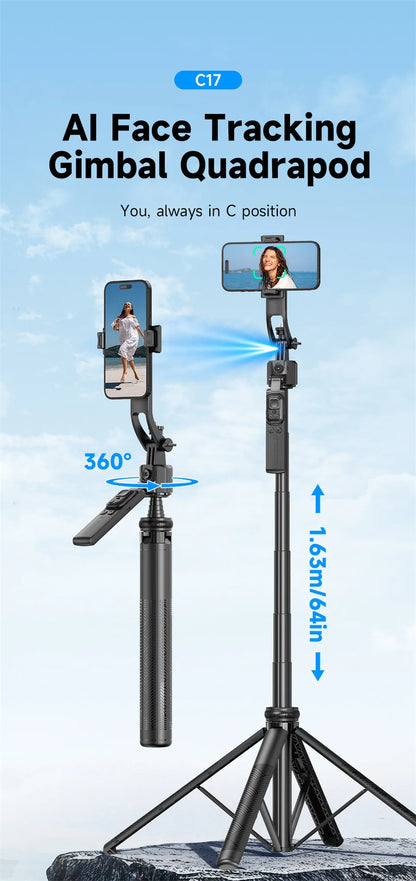 Trépied Selfie Intelligent 5-en-1 avec Suivi Automatique