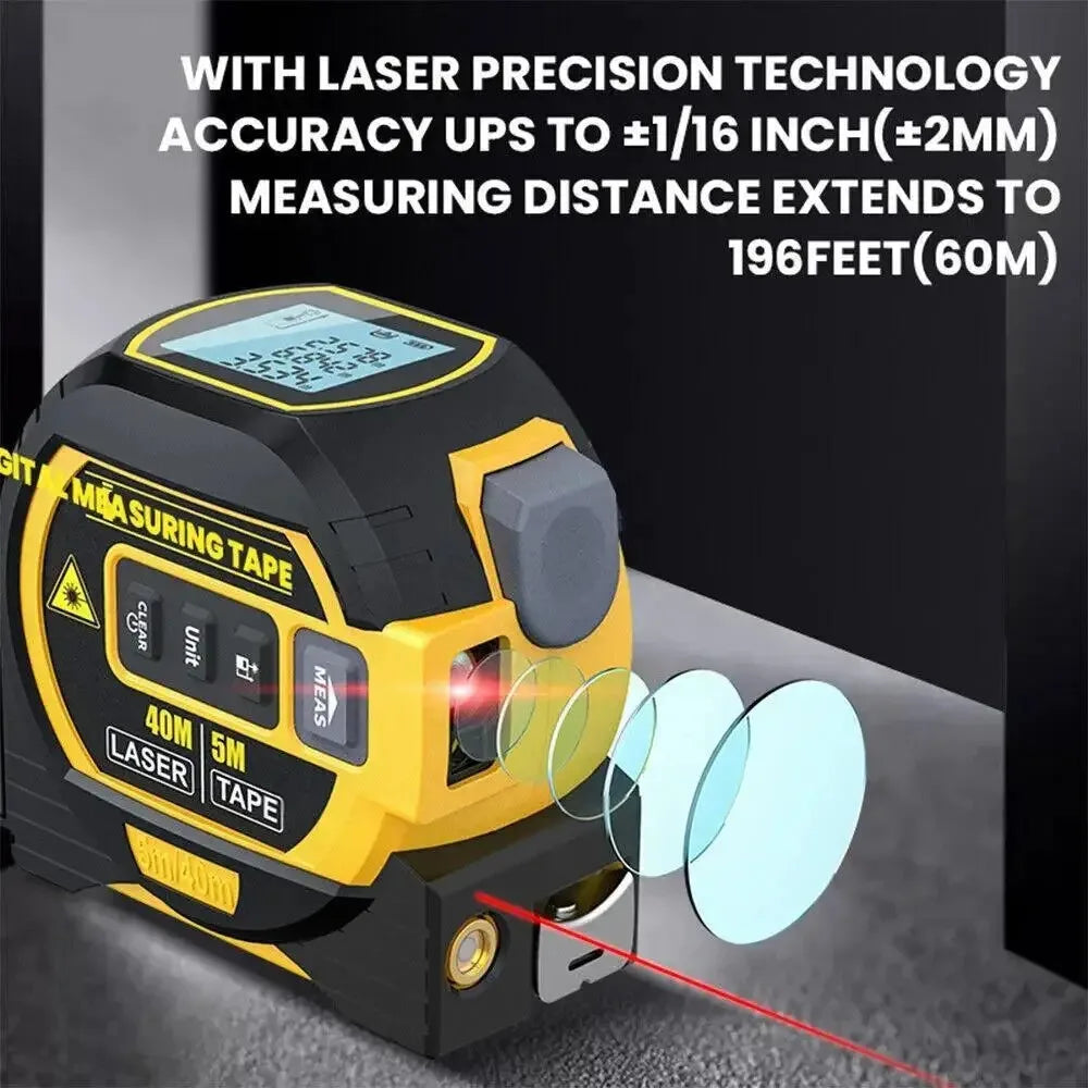 Mètre Laser 3-en-1 Professionnel