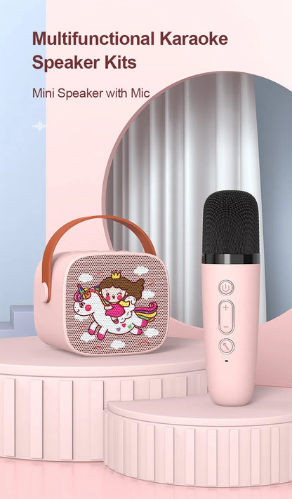 Mini Enceinte Karaoké Portable – Bluetooth Cartoon + Micro Set