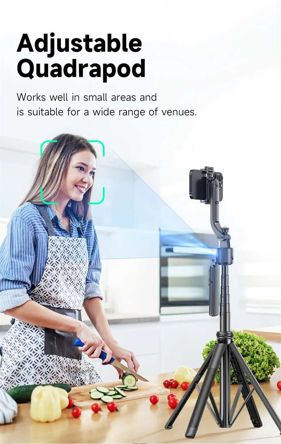 Trépied Selfie Intelligent 5-en-1 avec Suivi Automatique