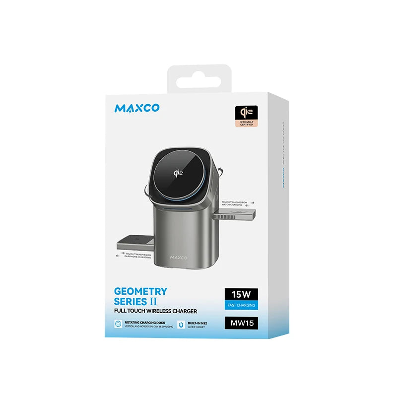 Chargeur Sans Fil 3-en-1 Rotation Auto Touch