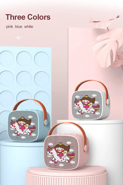 Mini Enceinte Karaoké Portable – Bluetooth Cartoon + Micro Set