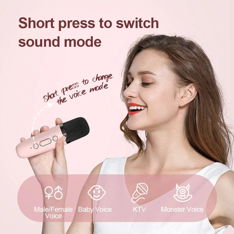 Mini Enceinte Karaoké Portable – Bluetooth Cartoon + Micro Set
