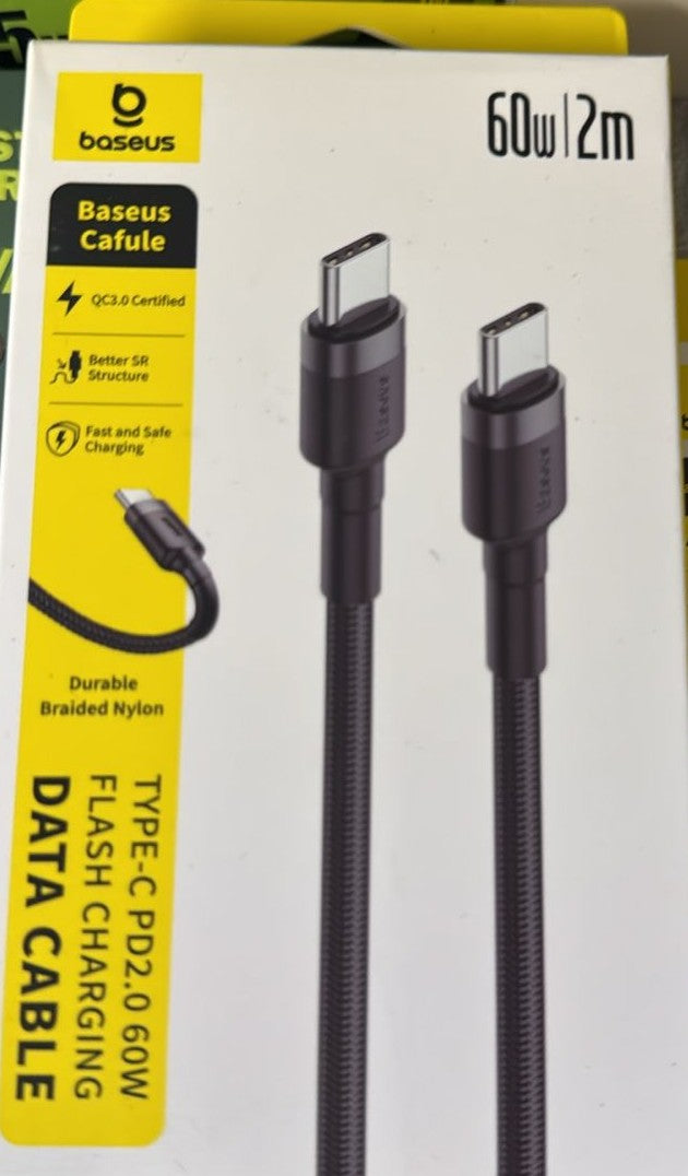 Câble USB-C PD 60W – Baseus (1m / 2m)