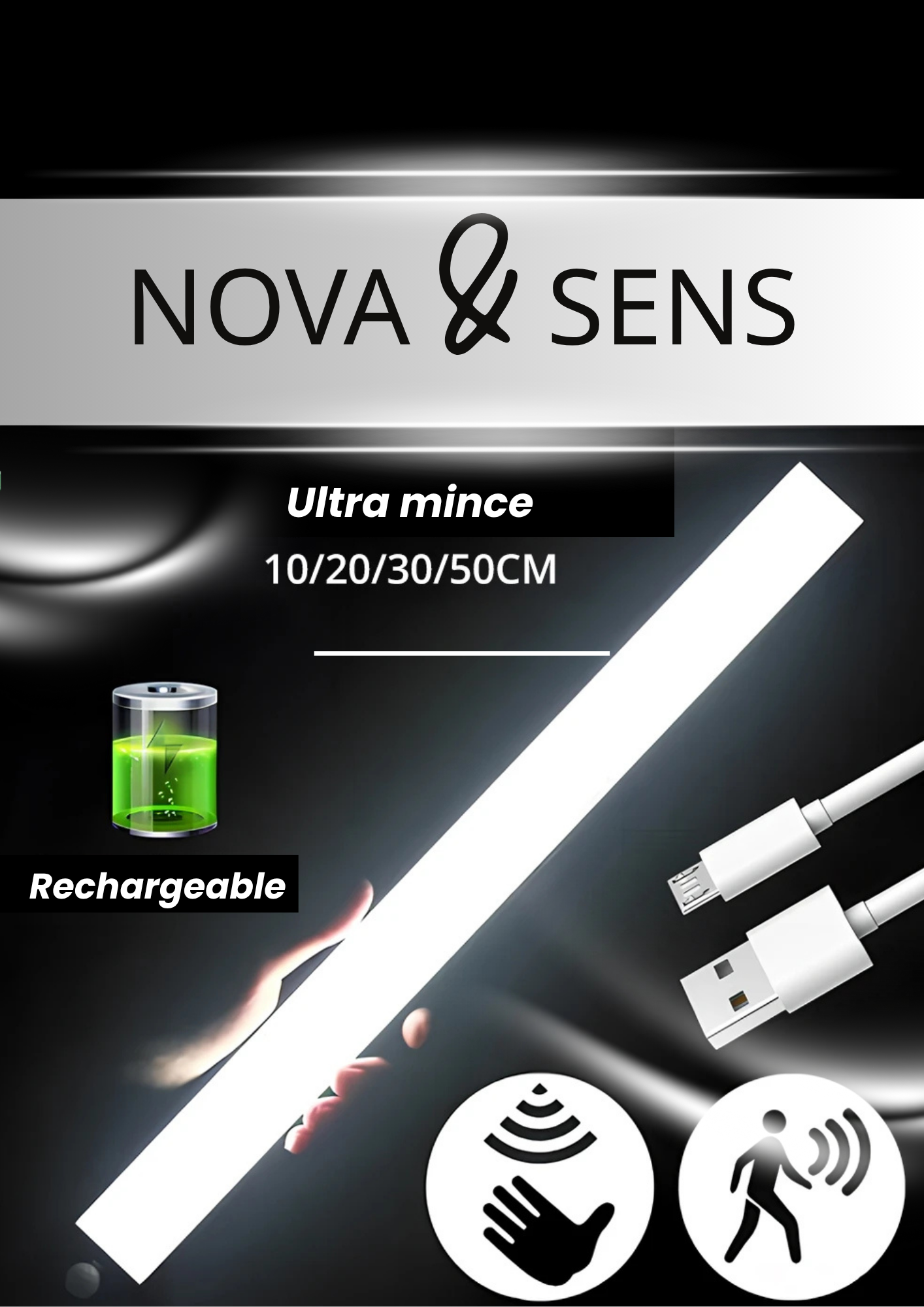 Lampe LED Sans Fil à Détection de Mouvement