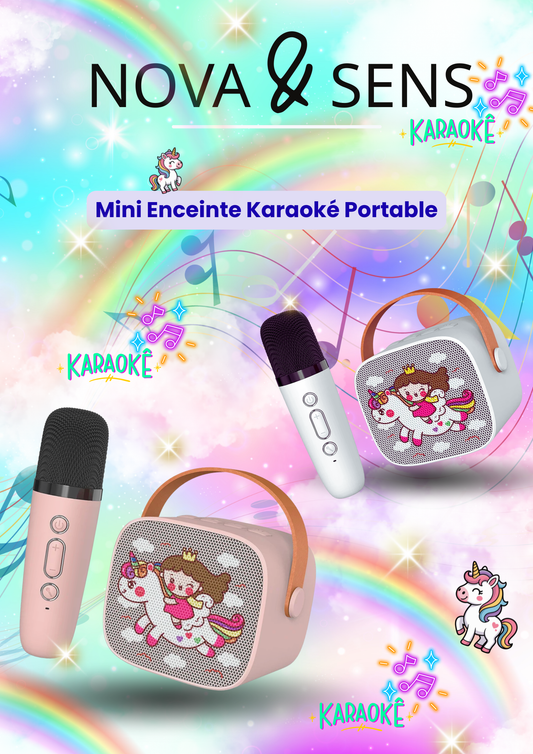 Mini Enceinte Karaoké Portable – Bluetooth Cartoon + Micro Set