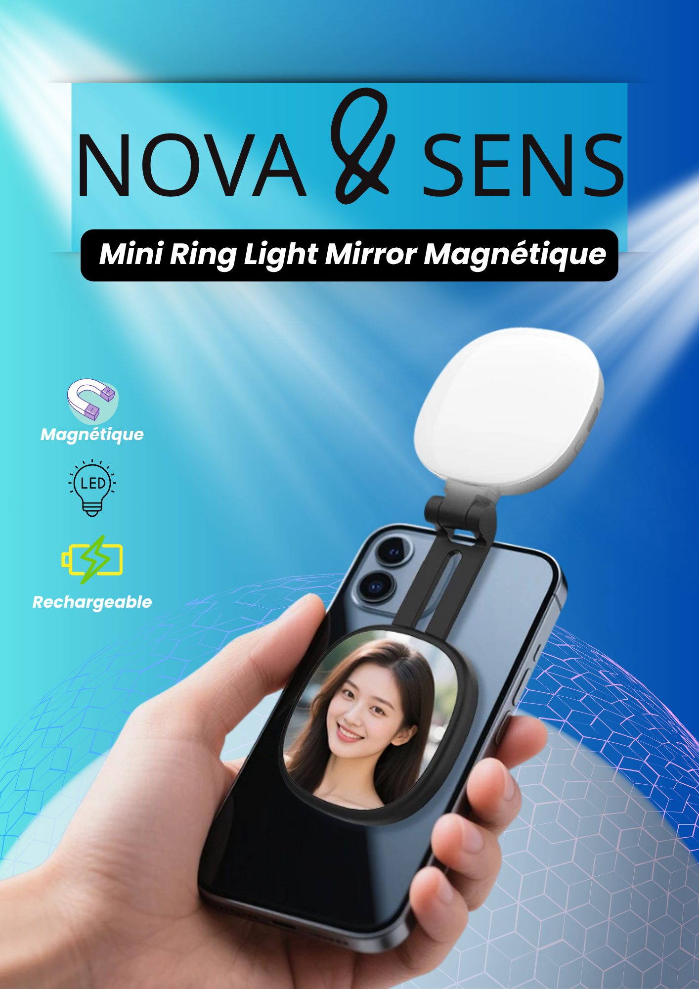 Mini Ring Light Mirror Magnétique