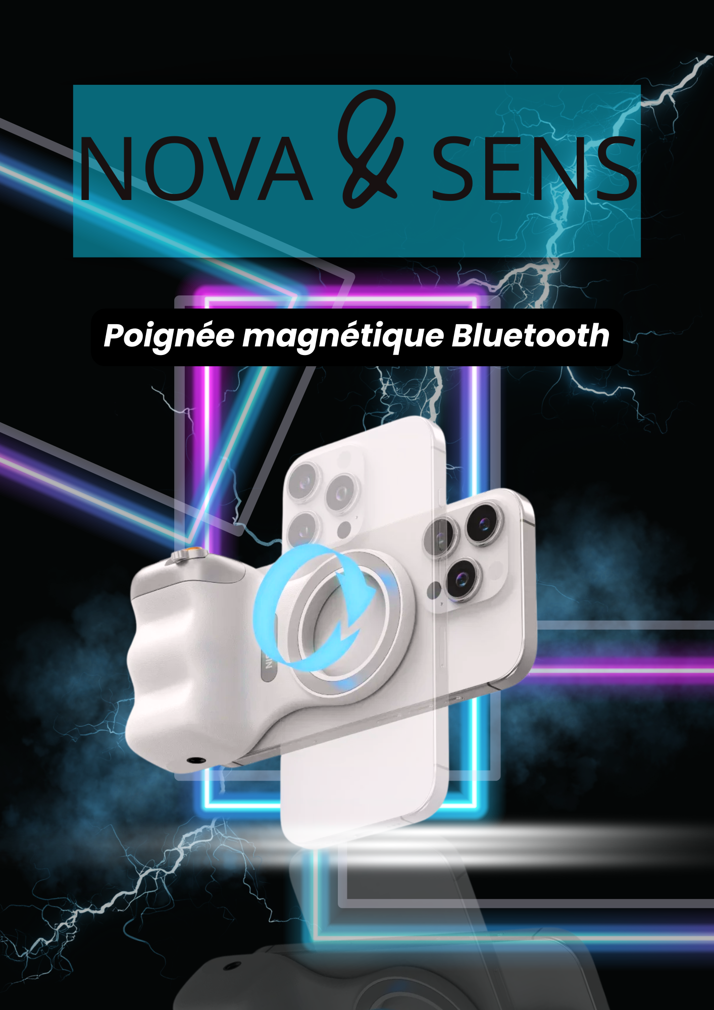 Poignée magnétique Bluetooth pour iPhone photo & vidéo