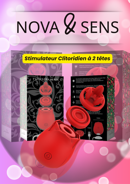 Stimulateur clitoridien à 2 têtes
