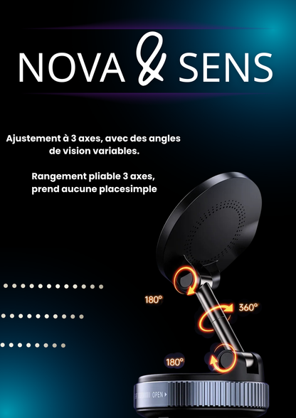 Support Voiture Magnétique Rotation 360° & Charge Rapide